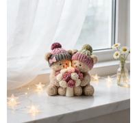 Teddy Bear Couple Holding Bouquet Candle Moulds Silicone, Resin Casting Silicone Moulds for Epoxy Resin Craft & Home Wedding Decor, Silicone Molds for Soap Wax Aromatherapy Candles Making