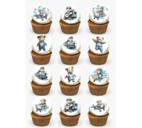 Teddy Bear Cupcake Toppers Edible 24 Precut Trains Planes