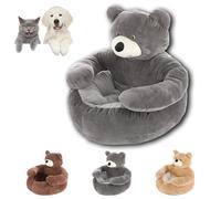 Teddy Bear Dog Bed, 2025 Cute Soft Warm Non-Slip Plush Cuddle Bear Pet Bed Detachable, Teddy Bears Plush Hugging Pet Sofa Beds, for Cat and Dogs (Gray,Medium)