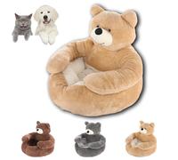 Teddy Bear Dog Bed, 2025 Cute Soft Warm Non-Slip Plush Cuddle Bear Pet Bed Detachable, Teddy Bears Plush Hugging Pet Sofa Beds, for Cat and Dogs (Khaki,Medium)