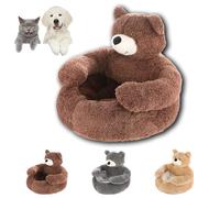 Teddy Bear Dog Bed, 2025 Cute Soft Warm Non-Slip Plush Cuddle Bear Pet Bed Detachable, Teddy Bears Plush Hugging Pet Sofa Beds, for Cat and Dogs (Brown,Medium)