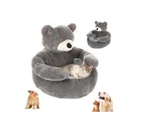 Teddy Bear Dog Bed,2026 Upgrade Teddy Bear Dog Bed with Arms,Cozy Fluffy Washable Cuddler Bedwith Anti-Slip Bottom,Non-Slip Detachable Super Soft Plush Cuddle Bears Snuggle Nest,for Small CatDog