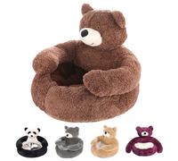 Teddy Bear Dog Bed, Calming Bed for Dogs, Ultra Soft Plush Pet Sofa, Super Soft Cuddle Nest, Cozy Pet Bed for Cat and Small Dogs, Anti-Slip Bottom (C,Small)