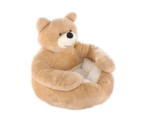Teddy Bear Dog Bed - Plush Soft Warm Pet Bed, Anti-Slip Washable for Autumn and Winter, Suitable Small Dogs, Puppies & Cats (Khaki,Medium)