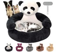 Teddy Bear Dog Bed, Washable Furry Teddy Bear Bed for Dogs with Arms, Cute Soft Warm Non-Slip Dog Couch Beds, Dogs Sofa Pet Beds for Small Medium Size Dog & Cat (Panda, L)