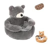 Teddy Bear Dog Bed with Arms, 2025 Cute Soft Warm Non-Slip Plush Cuddle Bear Pet Bed, Plush Cuddler for Small Dogs & Puppies, Washable Cute Pet Sofa,Soft and Comfortable (Gray,Medium)