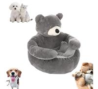 Teddy Bear Dog Bed with Arms, Teddy Bear Cuddler Dog Bed, Cute Detachable Cuddle Bears Dogs & Cat Beds, Ultra-soft Semi-enclosed, for Cats and Small Dogs(gray,M)