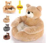 Teddy Bear Dog Bed with Arms, Teddy Bear Hug Dog Bed, Cute Comfortable & Non-Slip, Detachable for Cat And Dogs (#A,M(55cm/21.6in))