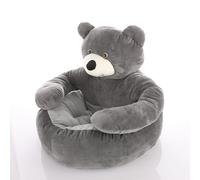 Teddy Bear Dog Bed with Arms, Ultra Soft Warm Non-Slip Plush Cuddle Bear Pet Nest, Cozy Fluffy Cat Puppy Sofa - Bear Hug Cuddler, Detachable Semi-Enclosed Nest with Anti-Slip Bottom (Grey,M)