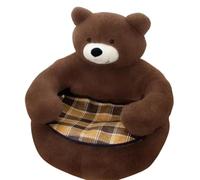Teddy Bear Dog Bed with Arms, Ultra Soft Warm Non-Slip Plush Cuddle Bear Pet Nest, Cozy Fluffy Cat Puppy Sofa - Bear Hug Cuddler, Detachable Semi-Enclosed Nest with Anti-Slip Bottom (Coffe+mat,M)