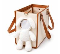 Teddy Bear Dog Carrier Bag, Cute Pet Purse for Small Dogs Cats Travel，White：L