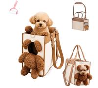 Teddy Bear Dog Carrier Bag,Soft Sided Pet Tote Bag with Exposed Head，M