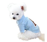 Teddy Bear Dog Hoodie for Small Dogs - Velvet Warm Letter R Hoodie Jacket for Chihuahua, Pomeranian, Poodle - Autumn Winter Fleece Lined Puppy Sweater with Snap Closure (Size S/M)(Blue,S)