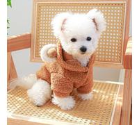Teddy Bear Dog Jumper for Small Dogs - Hooded with Cuddly Bear Ears & Bear Face, Soft & Comfortable for Cosy Everyday Meetings (A, S)