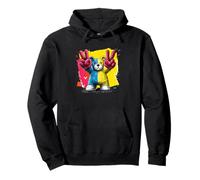 Teddy Bear Double Peace Graffiti Pop Graphic Art Sign Animal Pullover Hoodie