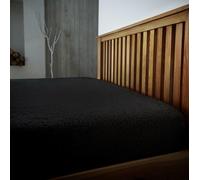 Smart Living Luxury Quality Fitted Teddy Bear Fleece Flannel Fitted Sheet in Black | Size: King Fitted Smart Living Black King Fitted