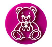 'Teddy Bear' Embosser Stamp for Icing Fondant Cupcake Cake Decoration Frosting Sugar Paste Cookie Baking 6 cm Diameter (Pattern 2)