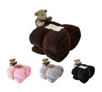 Teddy Bear Fleece Blanket Fluffy Throw -Super Soft Warm Comfy Cuddly Throws - Luxury Cosy Thermal Faux Fur - Light Weight Perfect for Snuggling and Watching TV (Chocolate-Brown, DOUBLE - 150 X 200 CM)