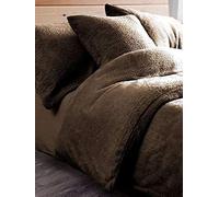 Teddy Bear Fleece Duvet Cover Quilt Bedding Set Luxury Thermal Warm Cosy & Temperature Control Soft Fluffy Quilt Cover with Matching Pillow Cases in Choice of Colours (Chocolate, Super King)