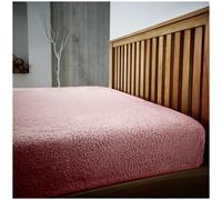 Smart Living Luxury Quality Fitted Teddy Bear Fleece Flannel Fitted Sheet In Pink Pink