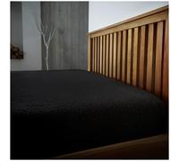 Smart Living Luxury Quality Fitted Teddy Bear Fleece Flannel Fitted Sheet in Black | Size: King Fitted Smart Living Black King Fitted