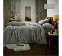 Teddy Bear Fleece Fitted Sheet OR Duvet Cover Set Sherpa Thermal Warm Bedding