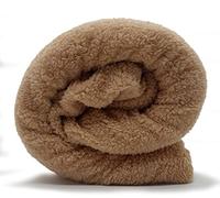 Teddy Bear Fleece Fitted Sheet Thermal Warm Single Double King (Beige, Double)