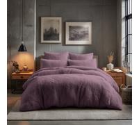 Teddy Bear Fleece Soft Cosy Duvet Cover + Pillow Case Set Lilac