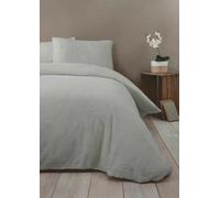 Rapport Home Duvet Cover Set Teddy - Fleece Polyester with Pillowcase - Single Silver
