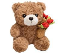 Teddy Bear for Girlfriend, Romantic Rose Teddy Bear, Cute Birthday Gifts for Girlfriend, Valentines Teddy Bears, Medium Teddy Bears for Home Decor, Soft Plush Teddy with Rose