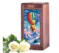 Teddy Bear Funeral Cremation Urn for Human Ashes Man and Woman, Blue Mini Urns for Human Ashes Father, Pink Miniature Small Urns for Adult Female Mother, Keepsake Urn for Male and Female 8 Inch