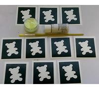 Teddy Bear glitter tattoo set - 20 x stencils + glitter + glue Children in Need Fundraise
