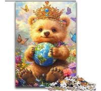 Teddy Bear Holding The Earth Jigsaw Puzzles for Adults 2000 Piece Puzzle, for Age 14+ Home Art Decor Family Games Christmas Birthday Gifts (70x100cm)