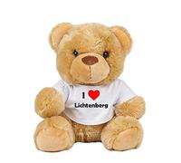 Teddy Bear - I Love Lichtenberg - Plush Bear Berlin Lichtenberg (15 x 17 cm, 100% Cotton)