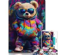 Teddy Bear Jigsaw Puzzles for Adults 1000 Pieces,Help The Brain Exercise Addictive Toys to Cultivate Patience Great Gift (38x26cm)