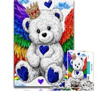 Teddy Bear Jigsaw Puzzles for Adults Teenagers Jigsaws Puzzle,Help The Brain Exercise Addictive Toys to Cultivate Patience A Work of Art (38x26cm)