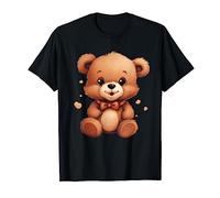 Teddy Bear Kawaii Cute Brown Tan Cartoon Happy Beige Retro T-Shirt