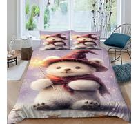 Teddy Bear Magic Bedding Set Digital Printe Animal Themes Wildlife Duvet Cover Set 3 Pieces Chic Breathable Quilt Cover Universal for All Seasons with Pillowcase King（220x240cm）