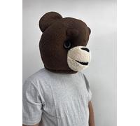 Teddy Bear Mascot Head Costume Animal Halloween Masks Brown Bear Face Mask