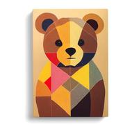 Teddy Bear Mid Century Vol.1 Canvas Print | Gallery Wrapped 30mm Frame Wall Art | 30x20 inches | Ready to Hang | Mid-Century Modern Animals Picture | Living Room Bedroom Lounge Office