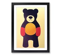 Teddy Bear Mid Century Vol.2 Framed Print | A2 Black Framed Wall Art | Ready to Hang | Mid-Century Modern Animal Picture | Living Room Bedroom Lounge Office
