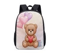 Teddy Bear Moon Sleep 17 Inch Backpack Sweet Dreams Starry Night Kids School Bag Whimsical Print Child Travel Pack (04)