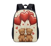 Teddy Bear Moon Sleep 17 Inch Backpack Sweet Dreams Starry Night Kids School Bag Whimsical Print Child Travel Pack (03)