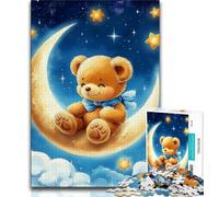 Teddy Bear on The Moon 1000 Pieces Jigsaw Puzzle for Adults& Teens,Challenging Game And Family Play for Is Ideal As A Gift for The Whole Family (50x75cm)