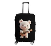 Teddy Bear Playing Guitar Luggage Cover Washable Suitcase Protector Anti-Scratch Suitcase Covers Fits 18-32 Inch XL