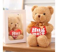 Teddy Bear Plush- cuddly soft toys - 30cm brown bear - Cute Stuffed animal - Lovely Gift for Kids, Girls, boys, Girlfriend for Christmas, Valentine & birthday (Brown with Heart bear)