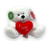 Teddy Bear Plush Holding “I Love You” Heart | Soft & Cuddly Stuffed Bear | Romantic Gift for Valentine’s Day, Anniversary, Birthday & Special Occasions (WHITE HEART BEAR, 6INCH)