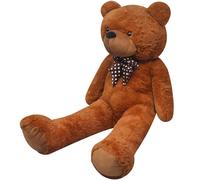 Teddy Bear Plush Polyester Brown 242cm XXL Giant Soft Cuddly Toy with Bow Hugger