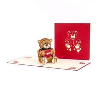 Teddy Bear Pop-up 3D Birthday Card Cute Love Bear Anniversary Three-dimensional Cards Mother's Day Card, Mom Birthday, Valentine's Day Cards For Him, Her, Husband, Wife, Boyfriend, Girlfriend