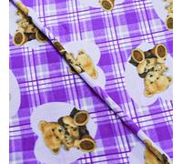 Teddy Bear Print Fleece Fabric, 150cm Width, 250gsm, Polyester, Plush Soft Material for Blankets and Crafts, Supplied by The Metre as One Continuous Piece (Purple, by The Metre)